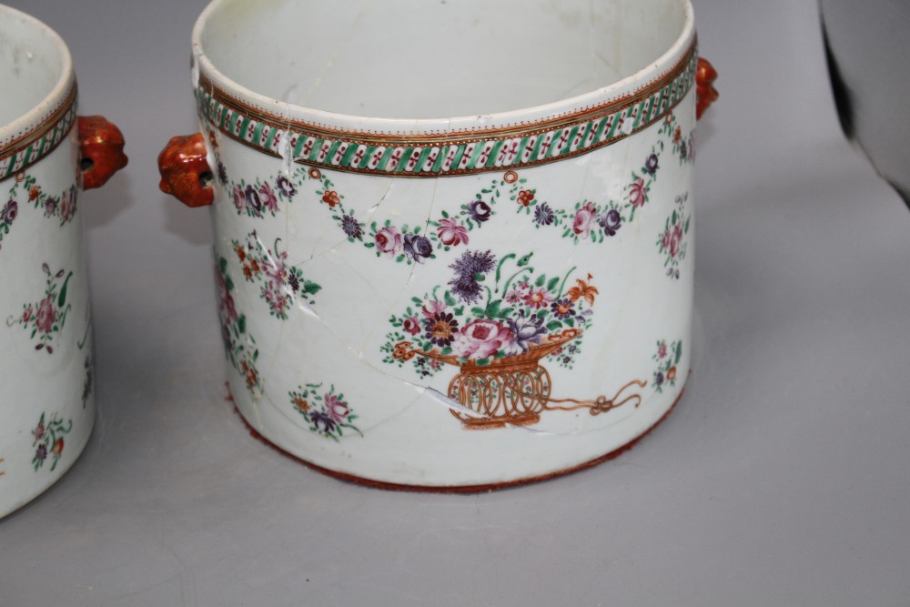 A pair of Qianlong famille rose jardinieres